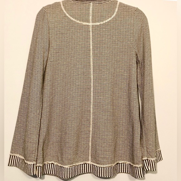 Anthropologie Mauve Tal Cowl Neck Tunic Striped Sweater Pullover Top Size Small - Picture 3 of 4